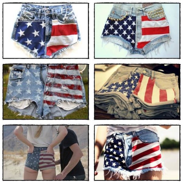 Shorts Destroyd Bandeiras USA