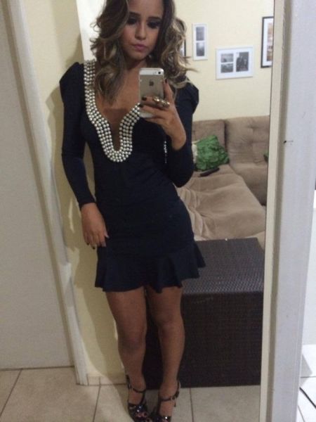 VESTIDO LUXO PÉROLAS PRATEADAS
