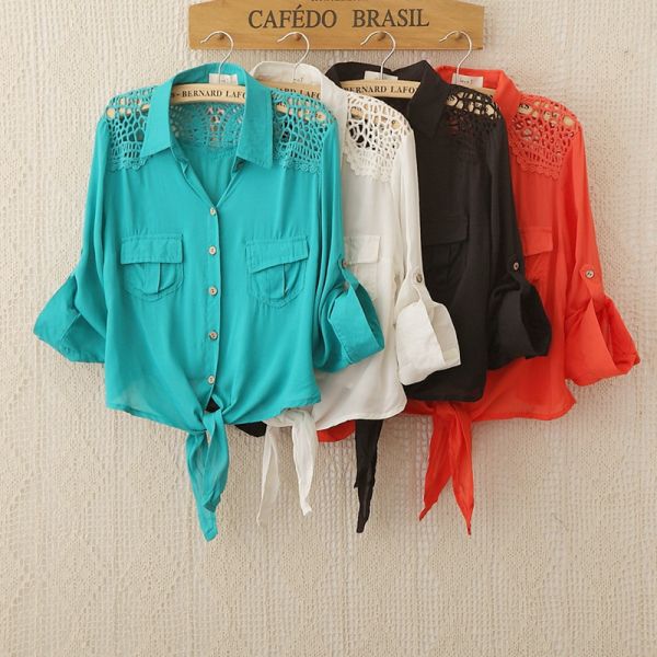 Camisa Top Vintage rendas