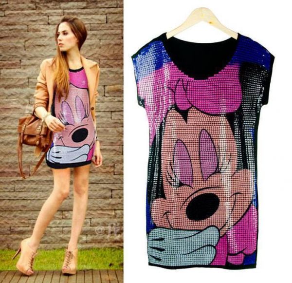 Vestido/Blusa Mickey Mouse MINNIE paillette